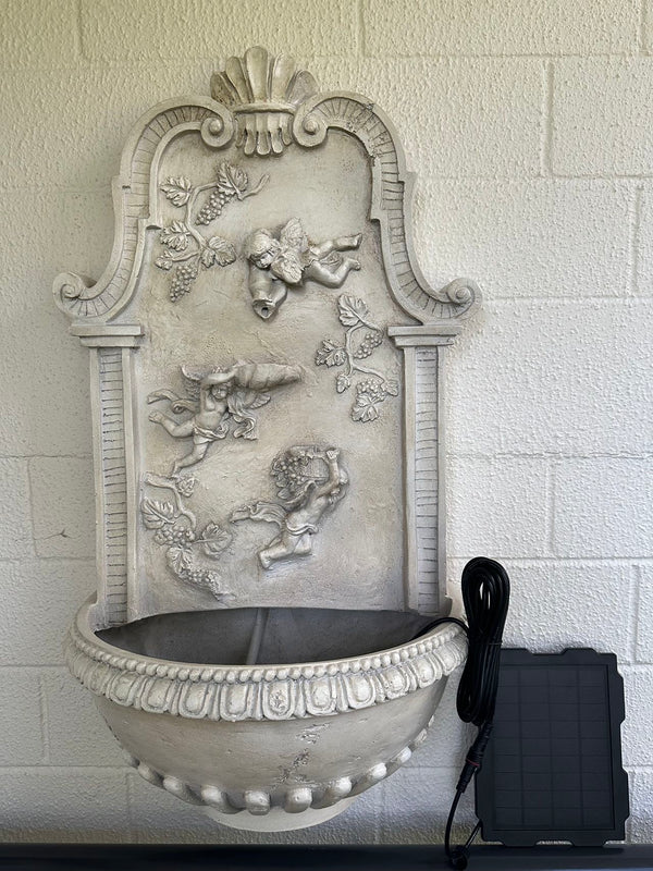 Ribeira Angels Stone Colour Wall Hanging Water Feature Solar Pump Kit New Design
