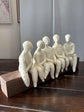 Trabajo Group Friends Sitting On Bench White Colour Clay Artisan Finish