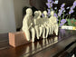 Trabajo Group Friends Sitting On Bench White Colour Clay Artisan Finish