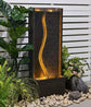 Maui Lights & Water Combo Natural Wall Water Feature Sublime Design