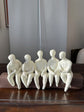 Trabajo Group Friends Sitting On Bench White Colour Clay Artisan Finish