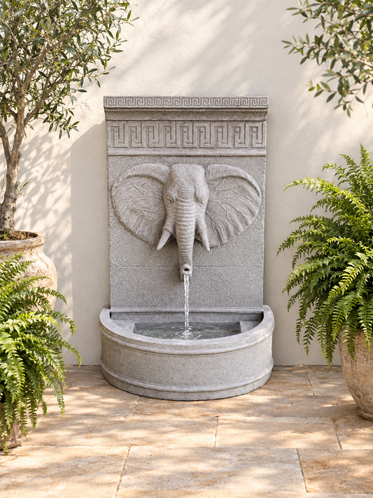Annibale – Elephant Head Wall Fountain | Fibre Cement | Pump & Lights Included ETA 13 Nov 2026 Sydney