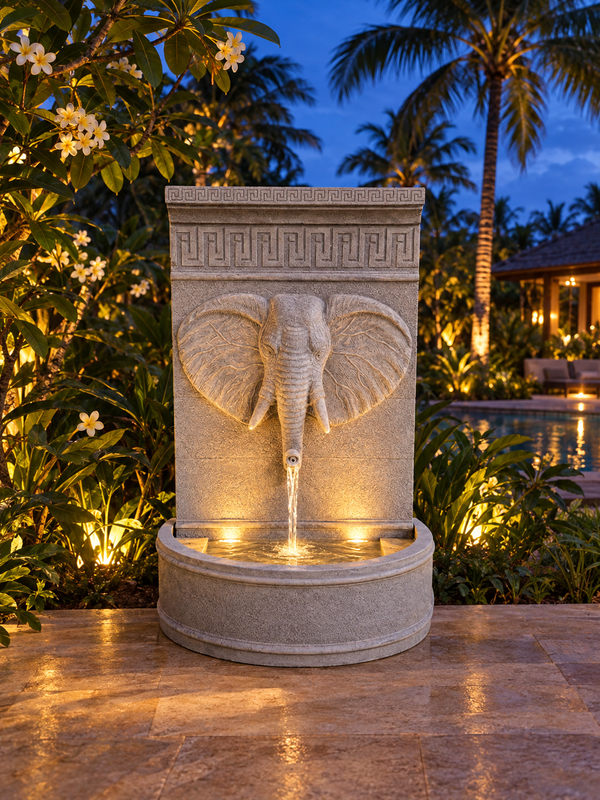 Annibale – Elephant Head Wall Fountain | Fibre Cement | Pump & Lights Included ETA 13 Nov 2026 Sydney