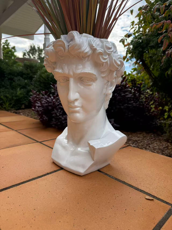 Davide Statue Bust White Statement