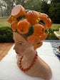 espléndida Vase Head & Oranges in Vivid Colours Ceramic Finish