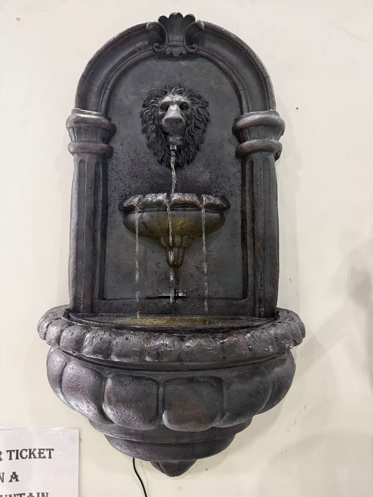 Cadij Lion Wall Hanging Water Feature