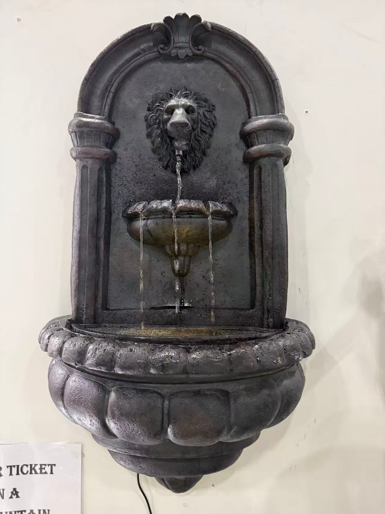 Cadij Lion Wall Hanging Water Feature