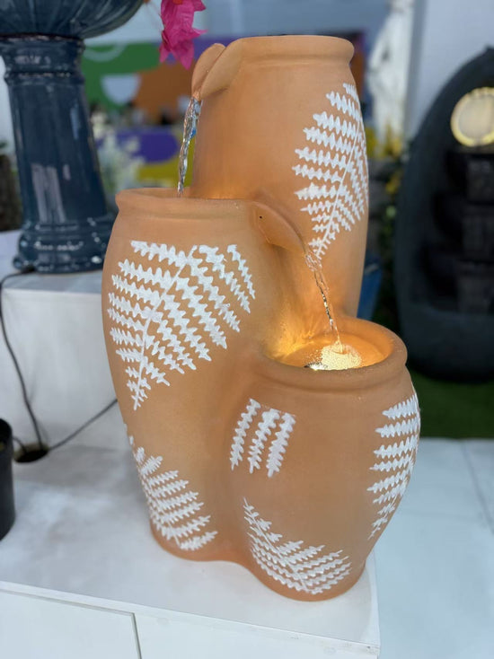 Almerimar Ceramic Water Feature in Clay Terracotta Earthy Colours