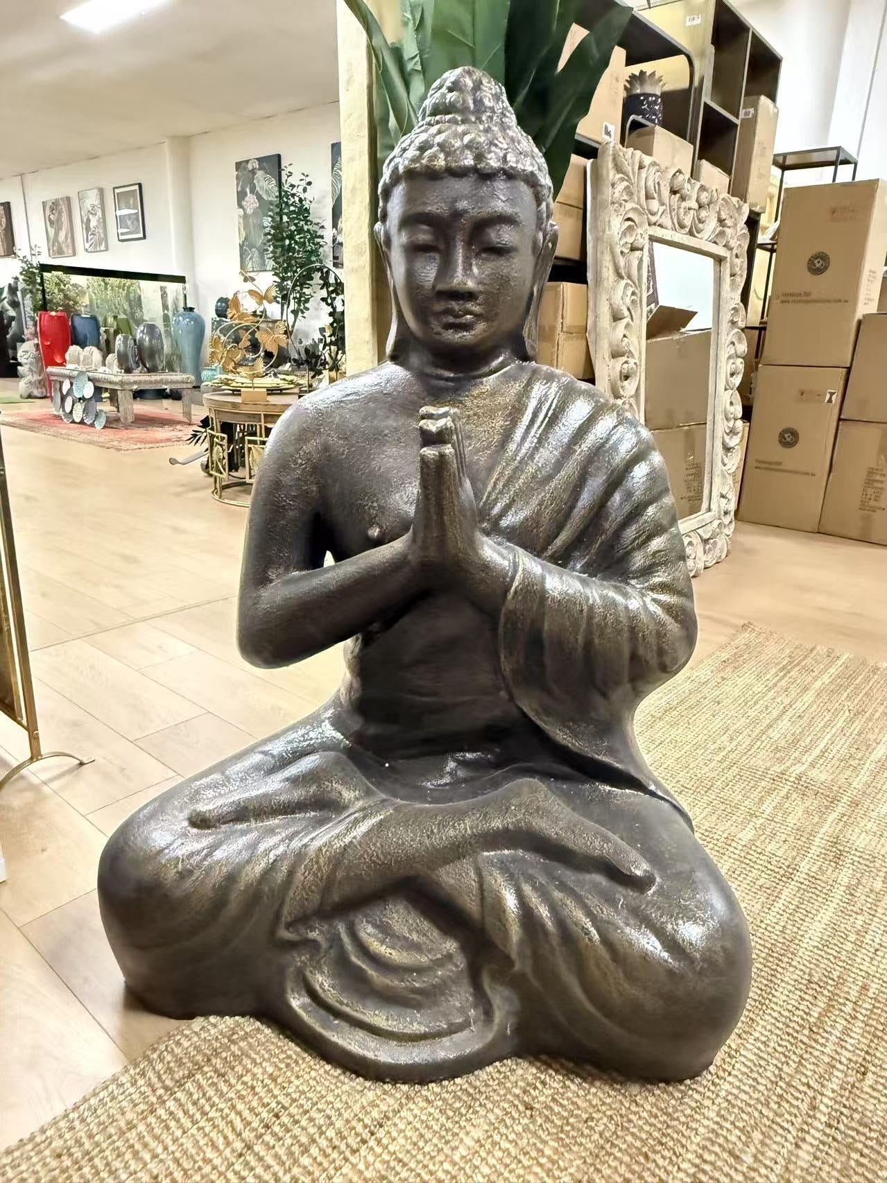 Joy Buddha Statue Black Gold Cement Fibre ETA July 2026