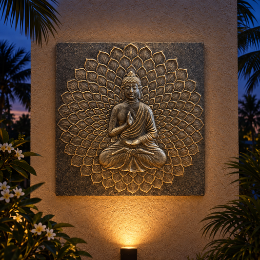 Padma – Lotus Buddha Wall Art | Fibre Cement | Outdoor
