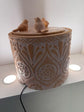 Balanegra Ceramic Water Feature in Clay Terracotta Earthy Colours with 3 Birds