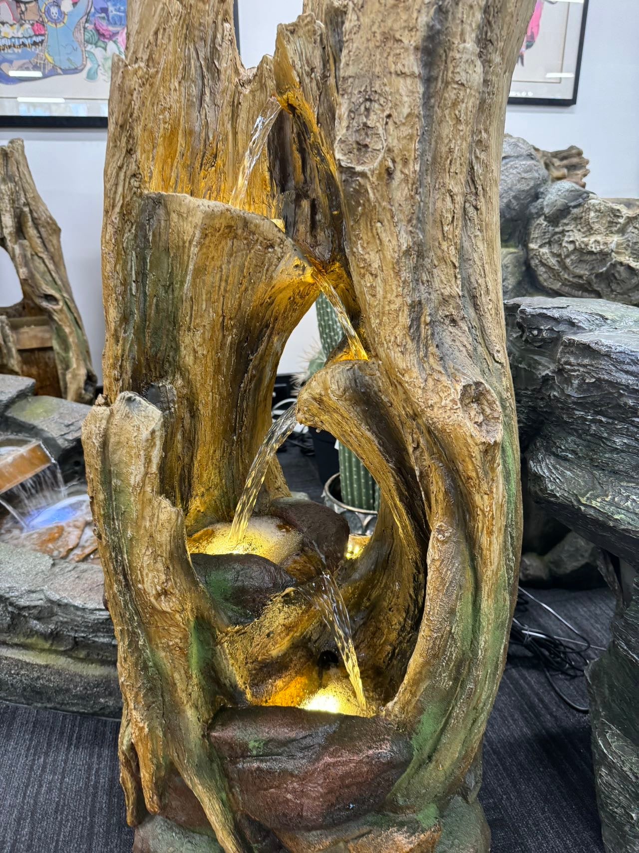 Quebec Crossing Cascade River Driftwood Fountain