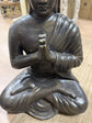 Joy Buddha Statue Black Gold Cement Fibre Material Outdoor