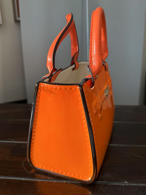 Bling Dolomite Bag Vase in Vivid Orange Colour