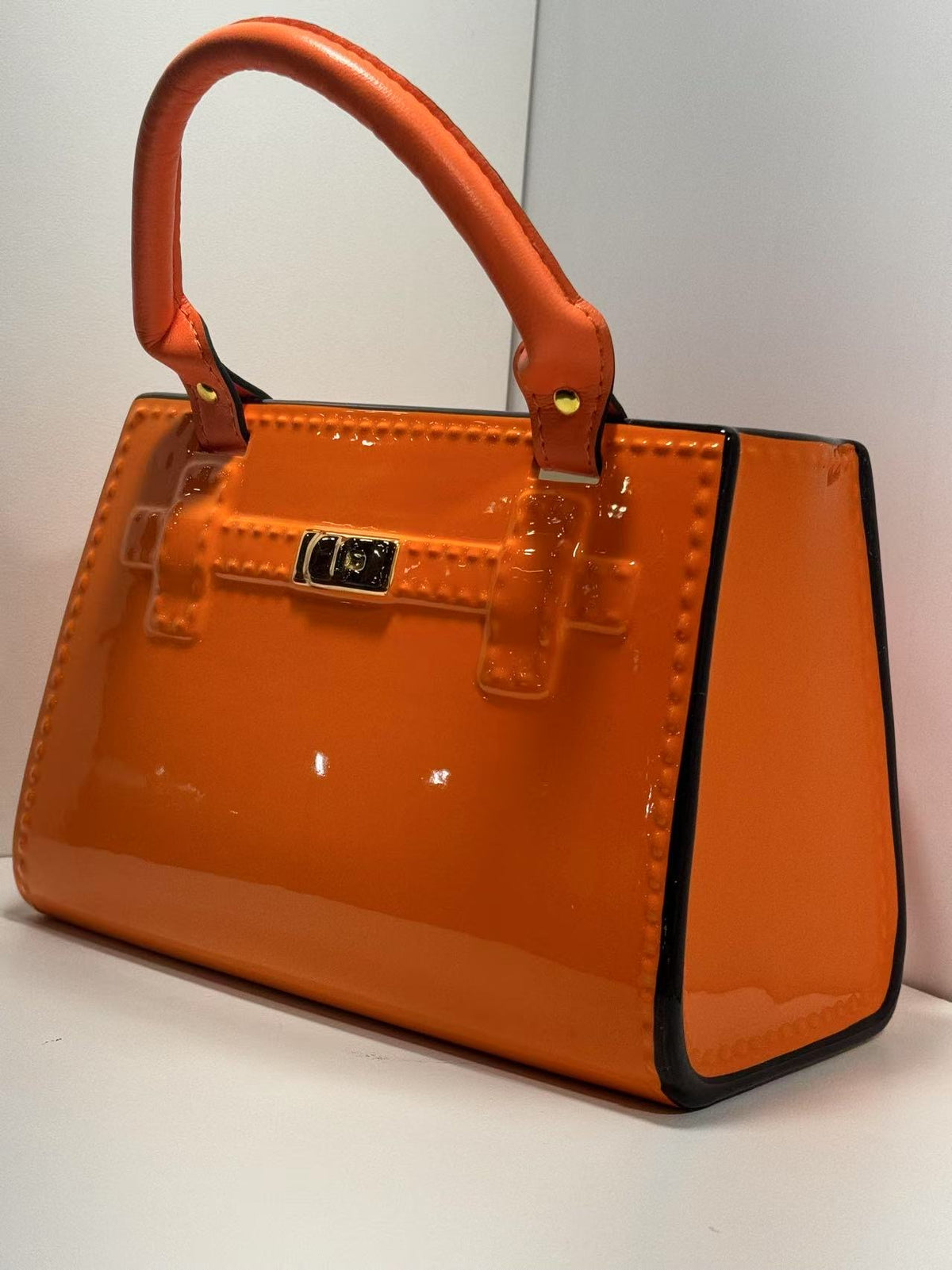 Bling Dolomite Bag Vase in Vivid Orange Colour