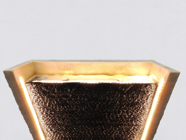 Cortina Water Curtain Wall Fountain in Black & Beige – top water channel