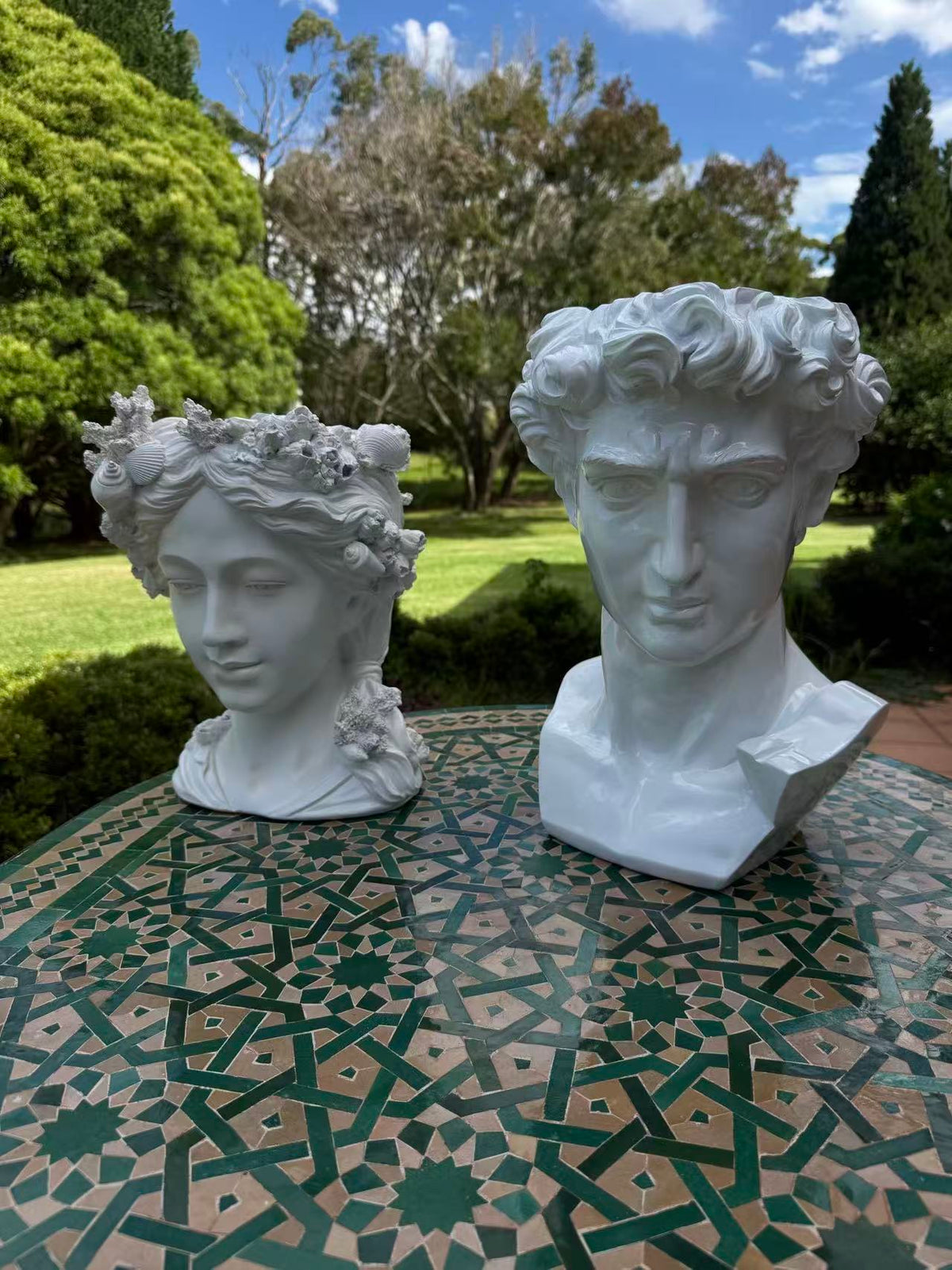 Davide Statue Bust White Statement