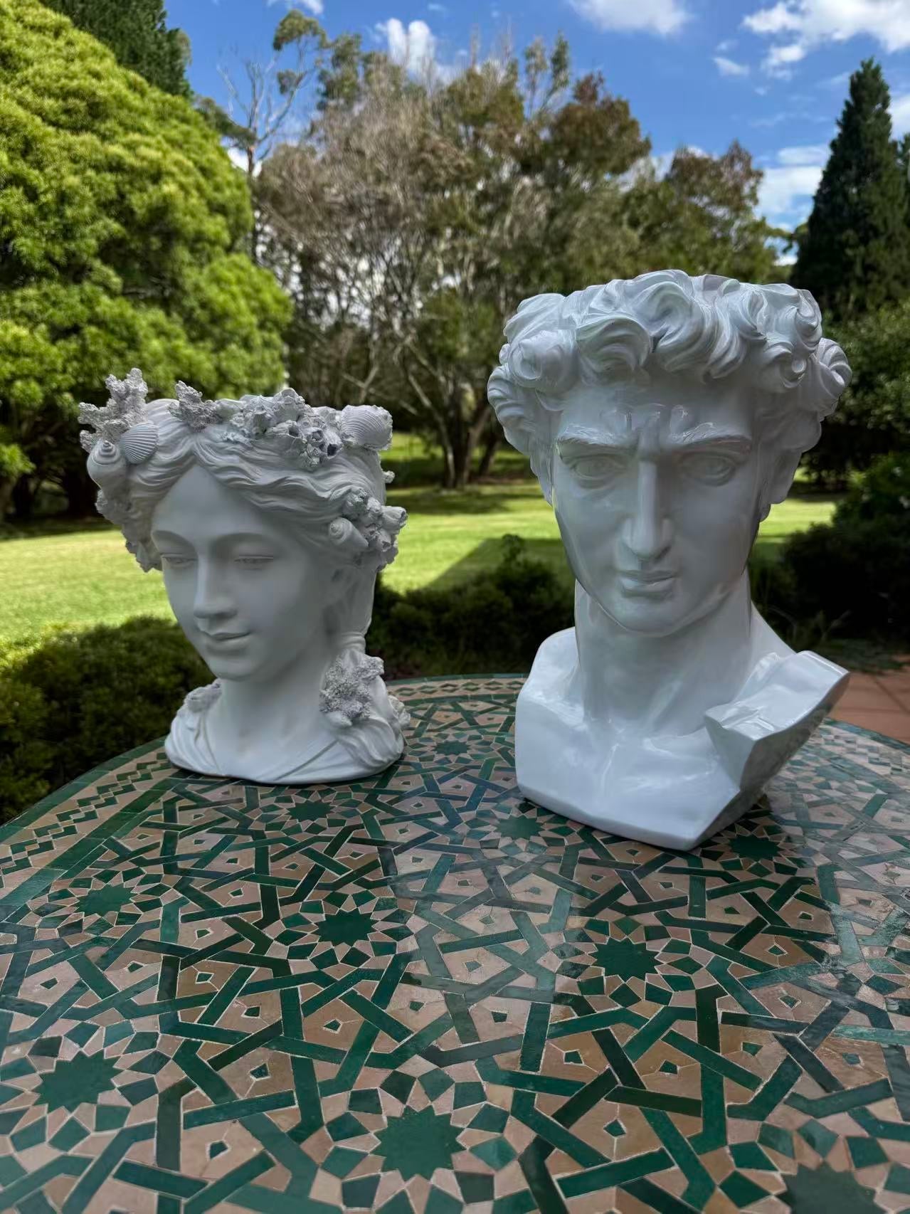 Davide Statue Bust White Statement