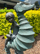 Girl on Seahorse Garden Décor Ornament MGO Outdoor Landscaping Statue