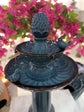 Carretera Glazed Ceramic Tiered Blue Fountain with Birds