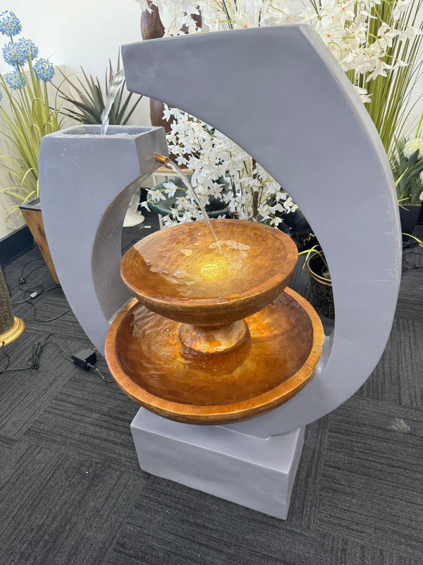 Sanur Modern Abstract Water Feature Design Multi Drop Copper Colour