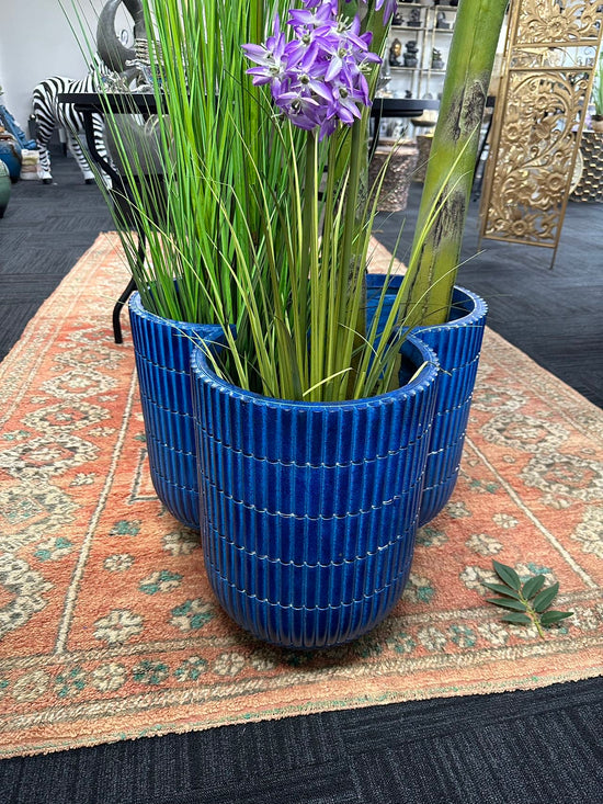 Mediteraneo Italian Blue Ceramic Look Design MGO Planter