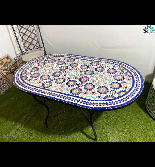 Handmade Moroccan Zellige Mosaic Table — MT0149