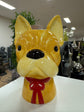 FRENCH BULLDOG HEAD VASE YELLOW DOLOMITE PERFECT GIFT COLLECTORS ITEM