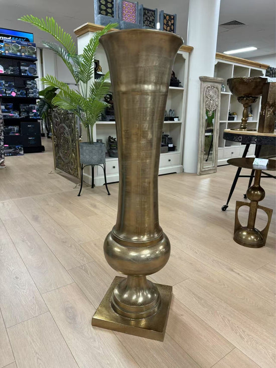 Cantabria Vintage Champagne Colour Long Metal Vase Lush Collection