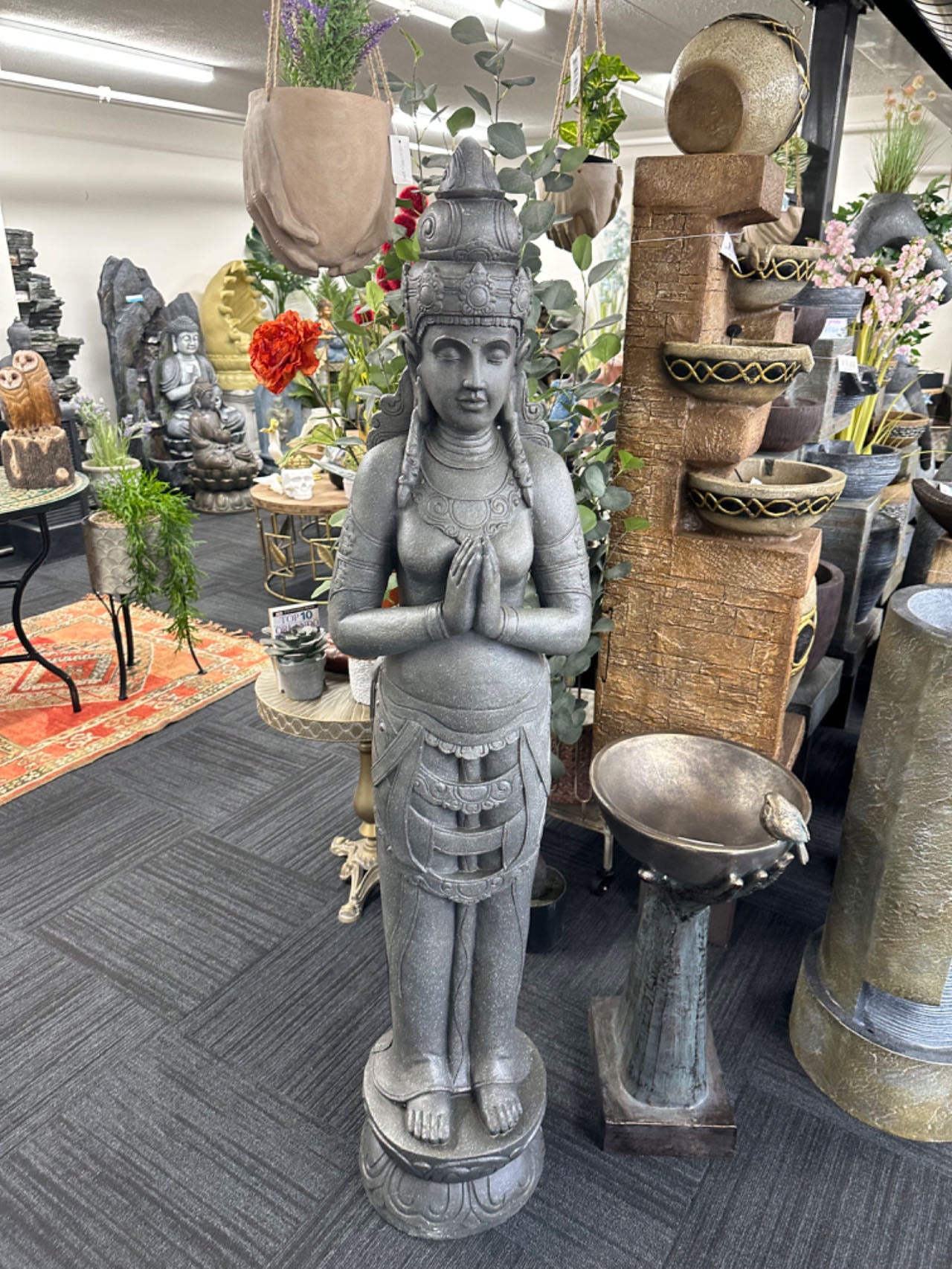 Tagong Standing Buddha Statue Sublime Volcanic Colour Tall Statue
