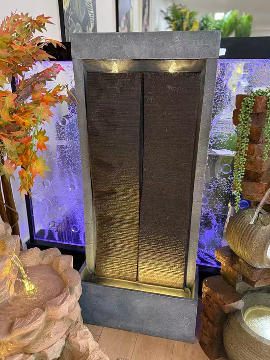 Duality Lights & Water Combo Natural Wall Water Feature Sublime Design