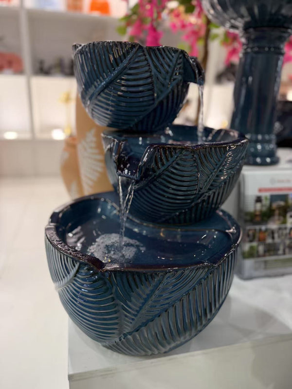 Mirador Glazed Ceramic Fountain Multi Drop Blue Colour