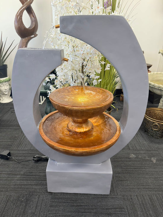 Sanur Modern Abstract Water Feature Design Multi Drop Copper Colour