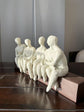 Trabajo Group Friends Sitting On Bench White Colour Clay Artisan Finish