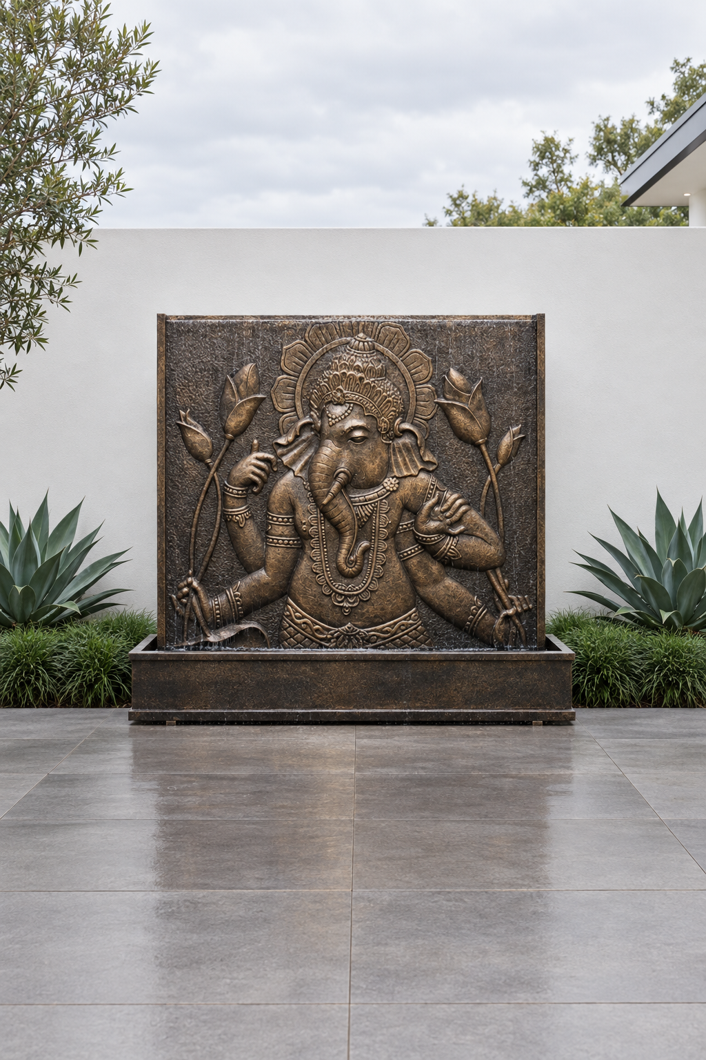 Ganapati – Extra Large Lord Ganesh Water Wall | 2m x 2m