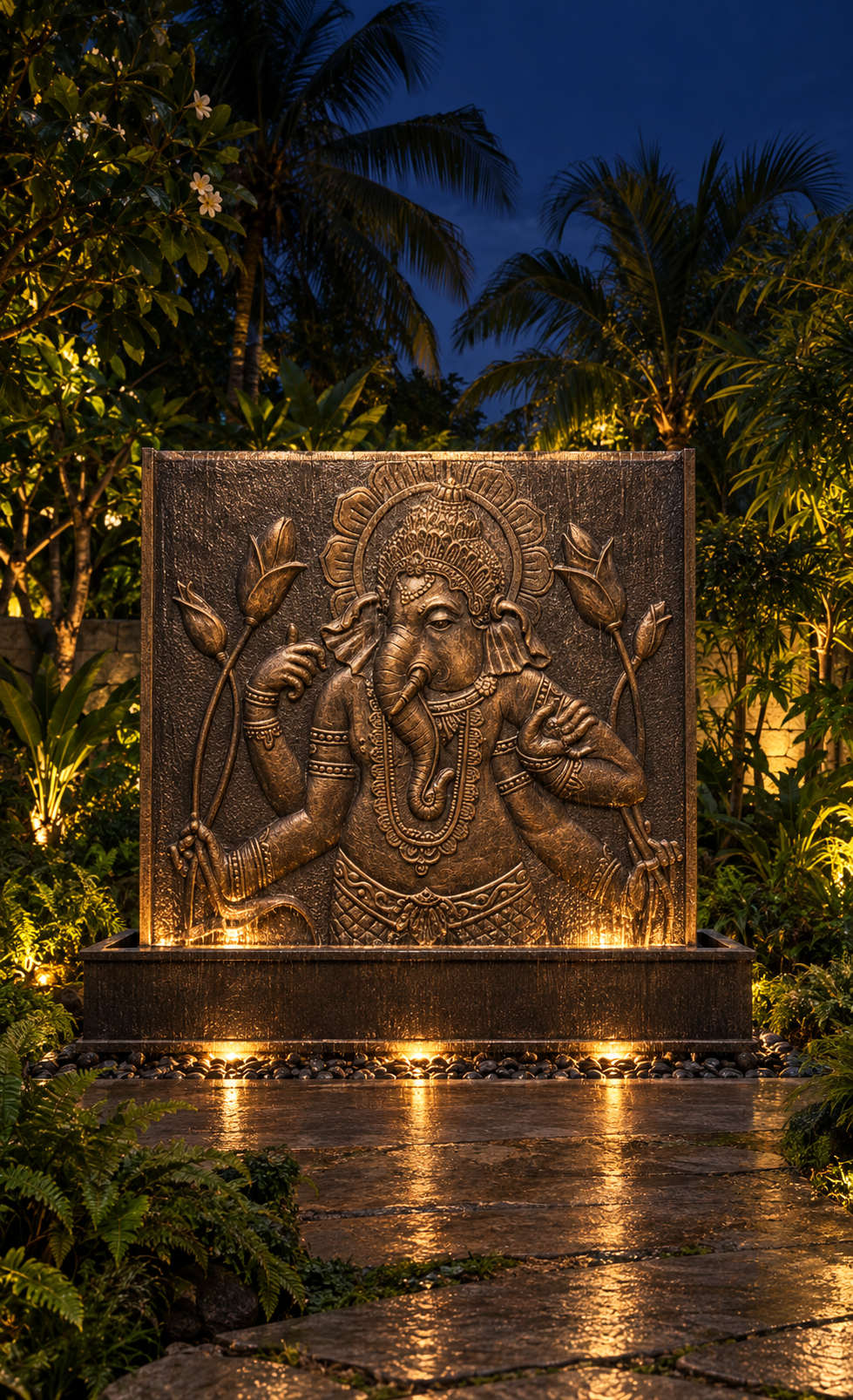 Ganapati – Extra Large Lord Ganesh Water Wall | 2m x 2m
