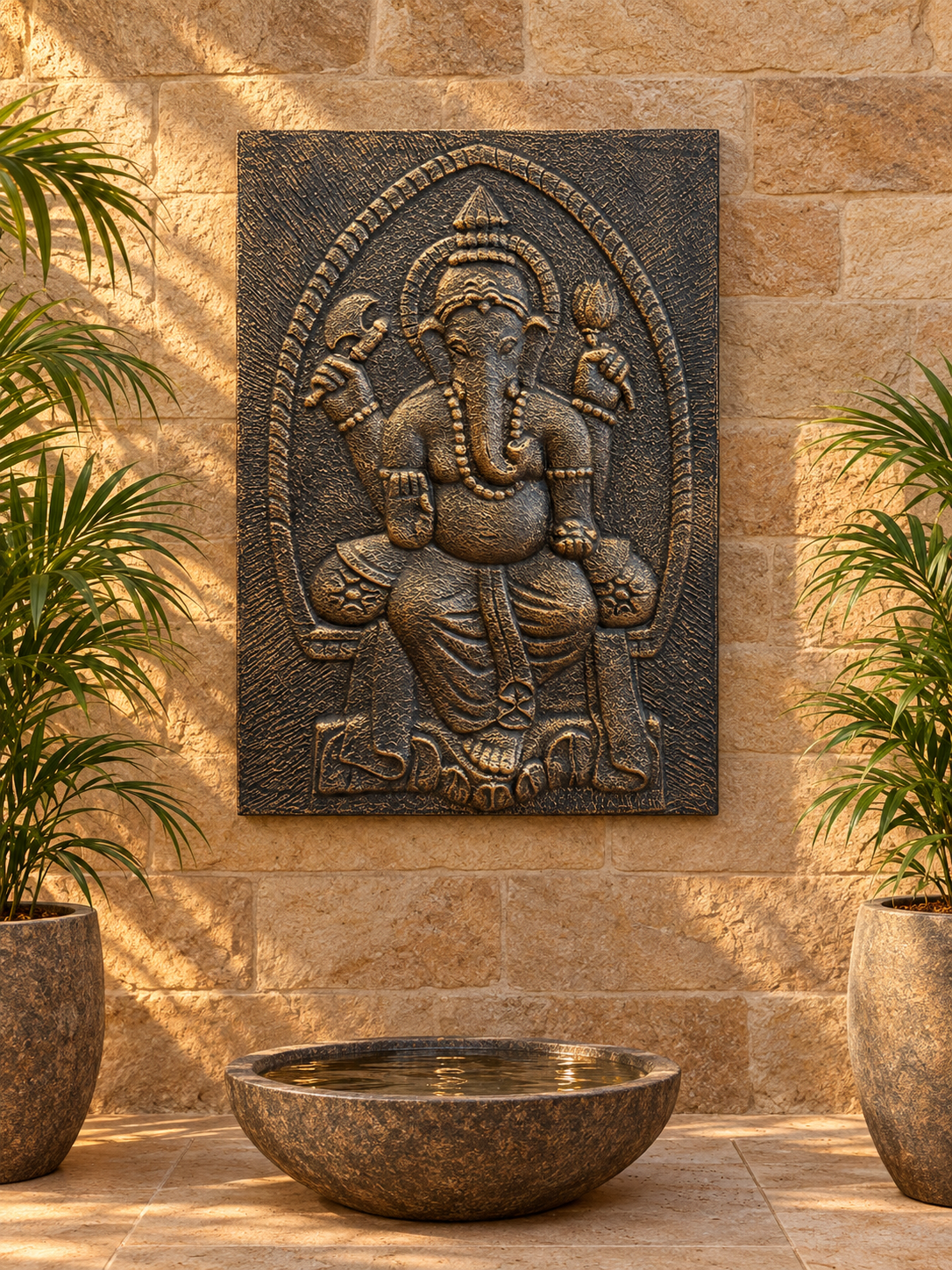Vighnaharta – Ganesh Relief Wall Art | Fibre Cement | Outdoor