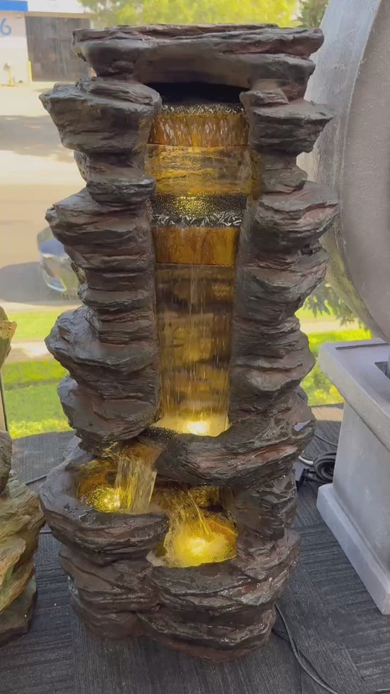Rapid Falls Driftwood Fountain Volcanic Rocks Colour Beautiful Sound Water Feature