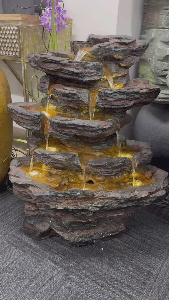 Ceniza Driftwood Fountain Volcanic Rocks Colour Beautiful Sound Water Feature