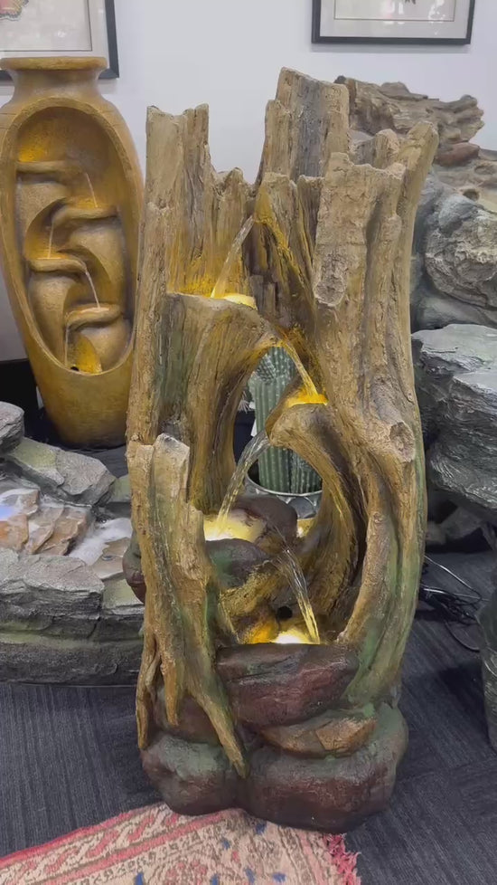 Quebec Crossing Cascade River Driftwood Fountain