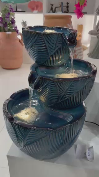 Mirador Glazed Ceramic Fountain Multi Drop Blue Colour