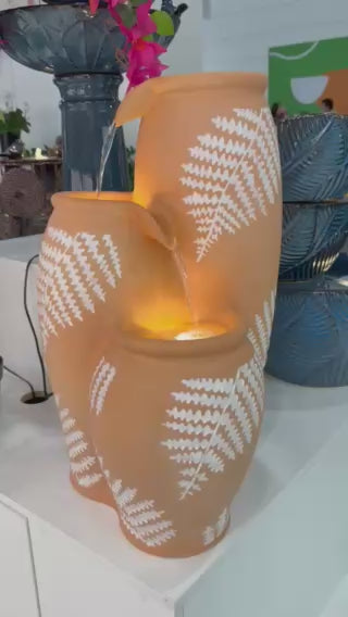 Almerimar Ceramic Water Feature in Clay Terracotta Earthy Colours