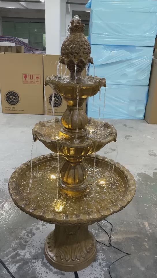 Canaria Stone Effect 3-Tier Electric Powered Tiered Water Fountain