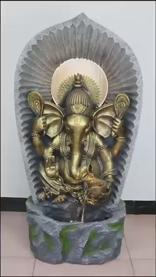 Shakti Ganesh Tall Water Feature 1.5m High Indoor & Outdoor Fountain