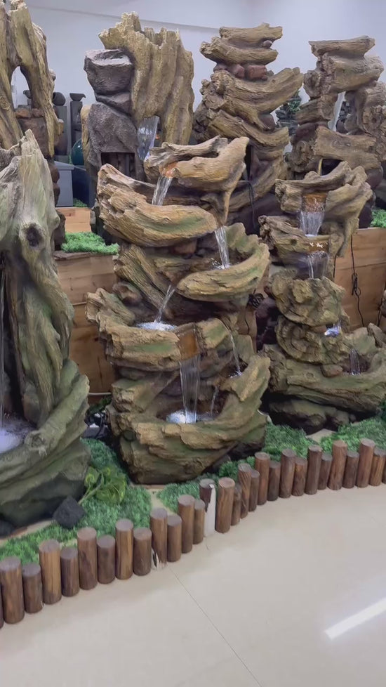 Wichita Falls Large Cascading Fountain Tall with Soothing Lights and Great Water Sound