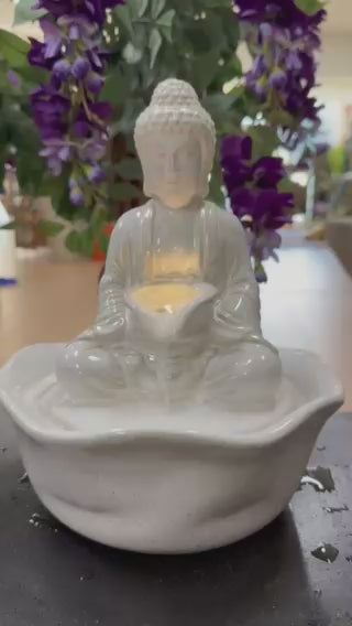 Shield Buddha Porcelain Table Fountain