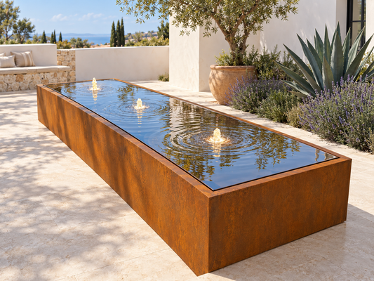 Remanso Corten Steel Water Table Fountain with Warm White Lights ETA 28 Oct Sydney