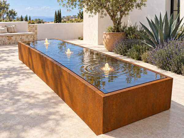 Remanso Corten Steel Water Table Fountain with Warm White Lights ETA 28 Oct Sydney