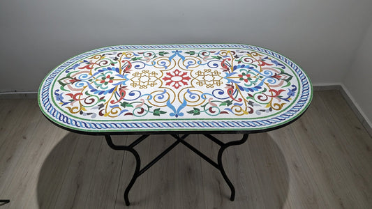 Handmade Moroccan Zellige Mosaic Table — MT0013