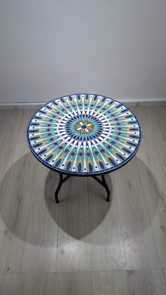 Handmade Moroccan Zellige Mosaic Table — MT0008